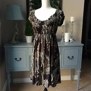 MSK Brown/Fall Paisley Dress
